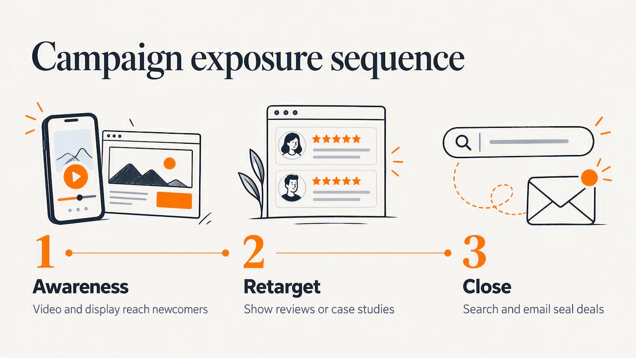 Campaign sequence from awareness through conversion