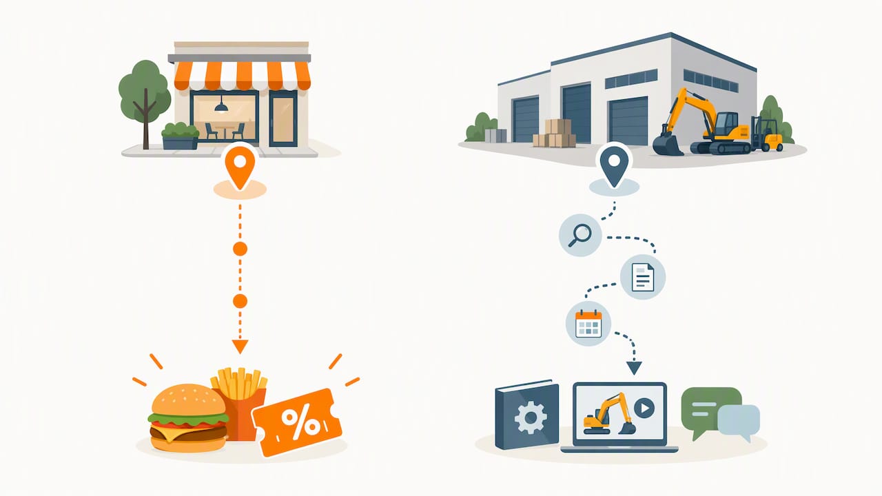 Different messages for quick and considered purchases