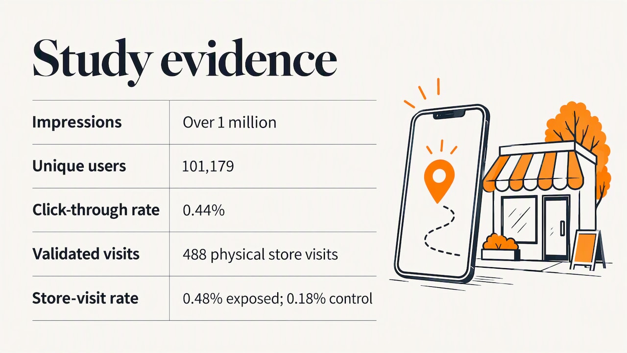 Geofencing study results and visit rate comparison