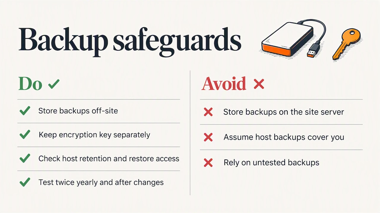 Backups and restore testing — overview diagram