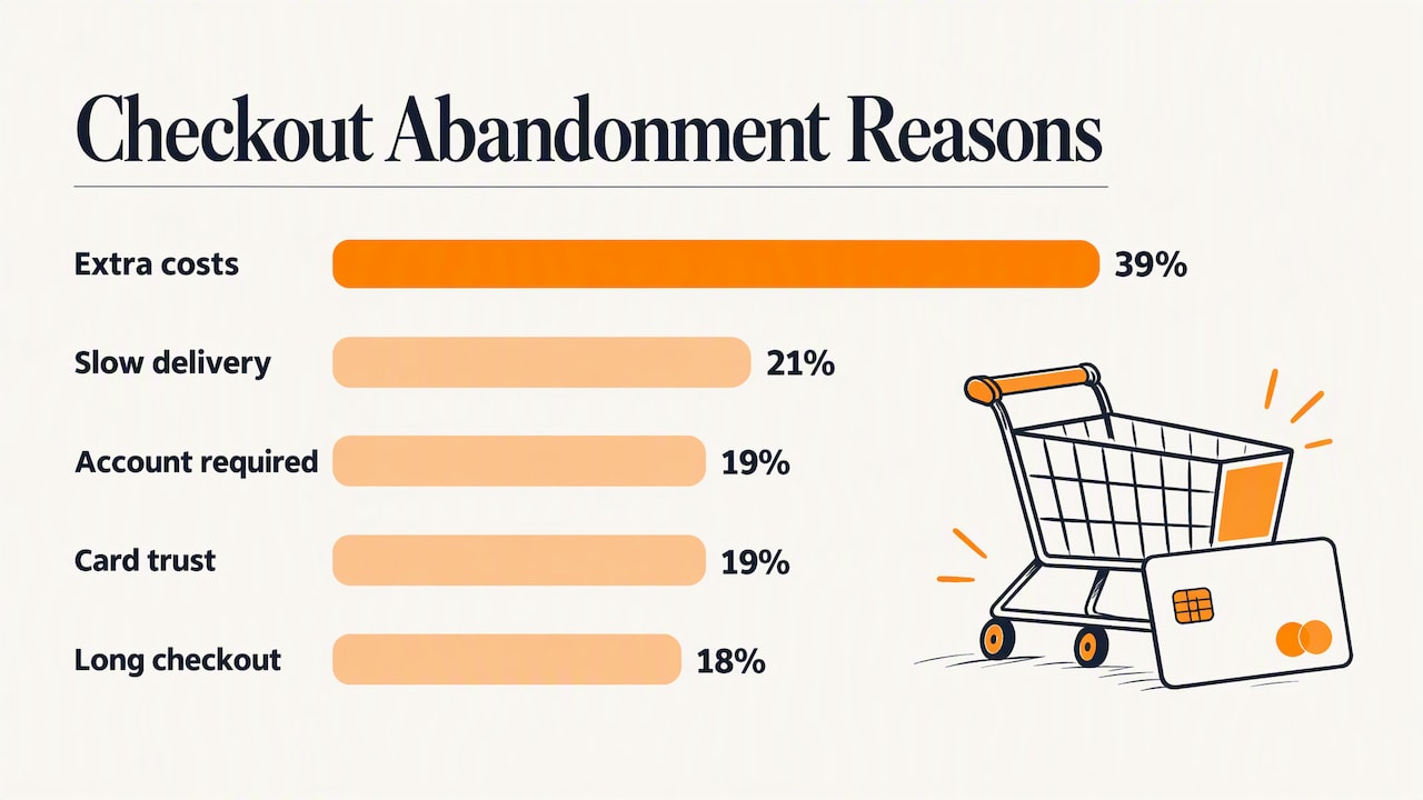What makes shoppers abandon checkout — overview diagram