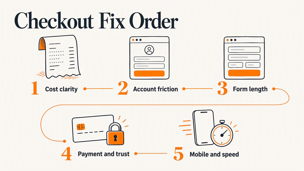 Five-step priority order for checkout fixes